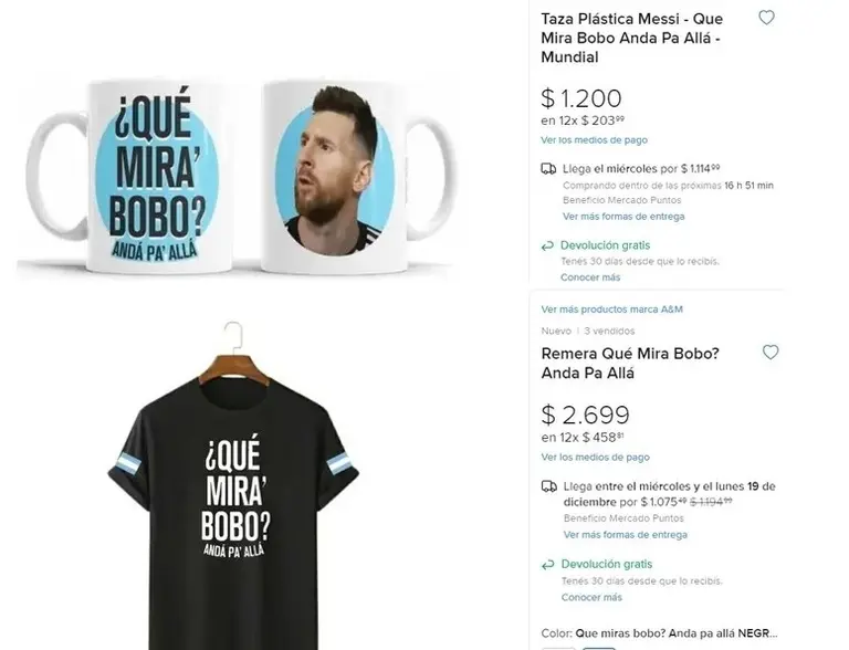 Ya se venden productos con "qué mirás bobo, andá pa' allá", en Mercado Libre