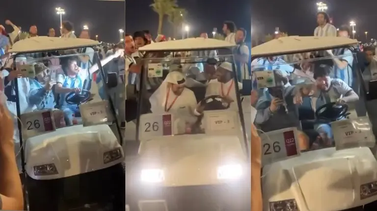 Video: el alocado festejo de los hinchas argentinos en Qatar que se hizo viral