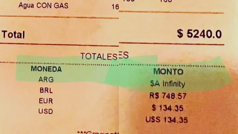 "Se nos matan de risa": fue a un restaurante uruguayo, le sacó foto al ticket y se volvió viral