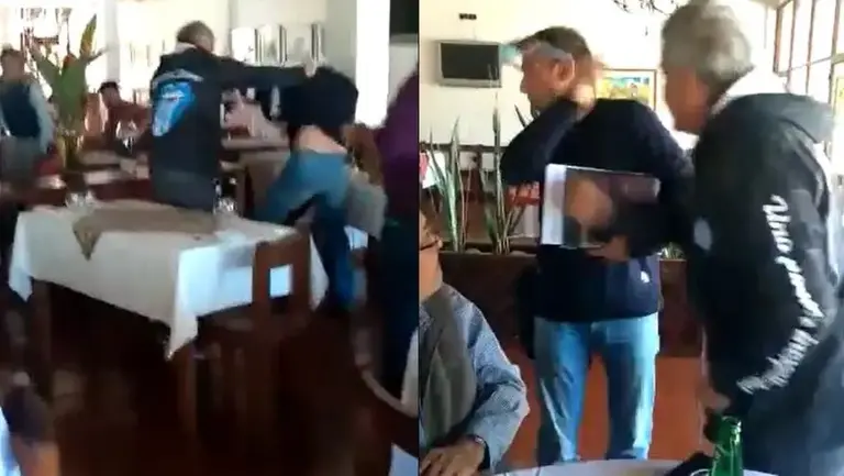 Video | Reconoció a un empresario que lo estafó en un restaurante y lo atacó a golpes