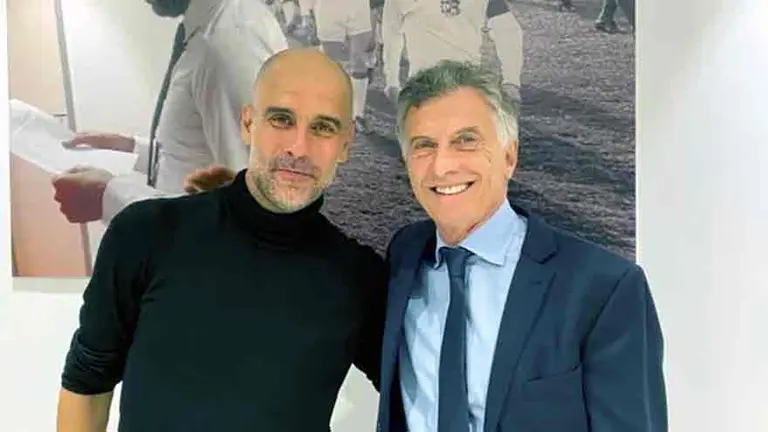 Mauricio Macri festejó el triunfo de Manchester City junto a Pep Guardiola