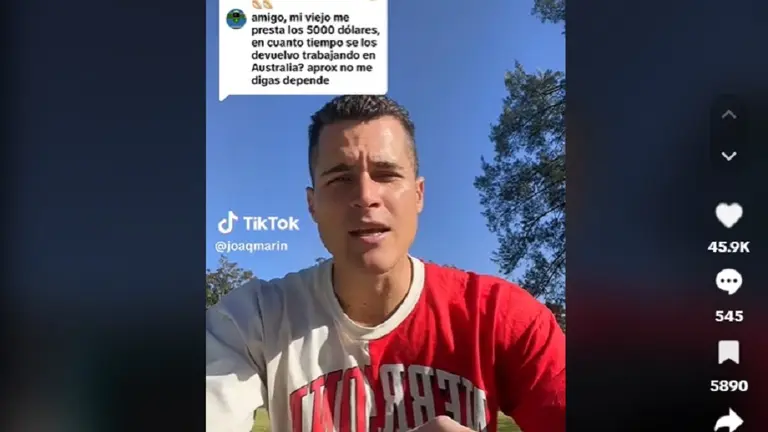 Argentino revela cuánto tardó en ahorrar 5.000 dólares en Australia