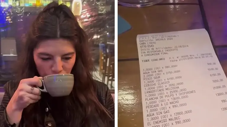 VIDEO | Tiktoker quiso tener una cena "low cost" con su novio a Palermo Hollywood: la cuenta fue una fortuna