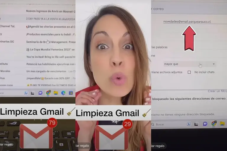 Mostró cómo limpiar la cuenta de Gmail para tener más espacio y se hizo viral