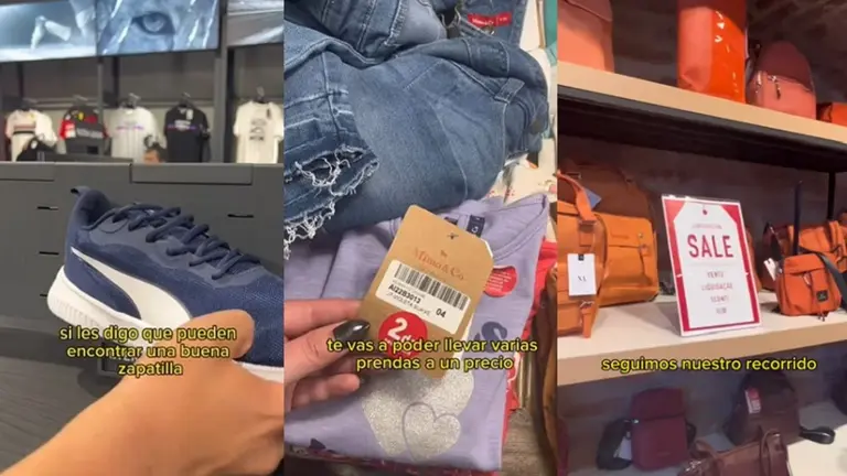 Recorrió un outlet con descuentos y ofertas en ropa y zapatillas de primera marca