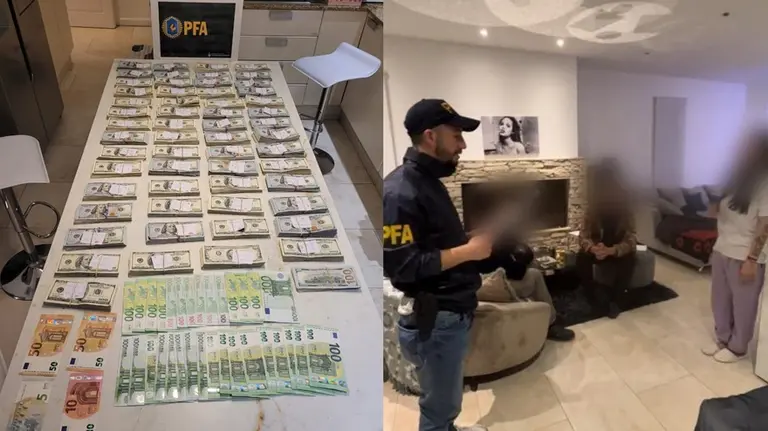 Impactantes fotos del allanamiento a la casa de Sofia Clérici y la fortuna que encontraron