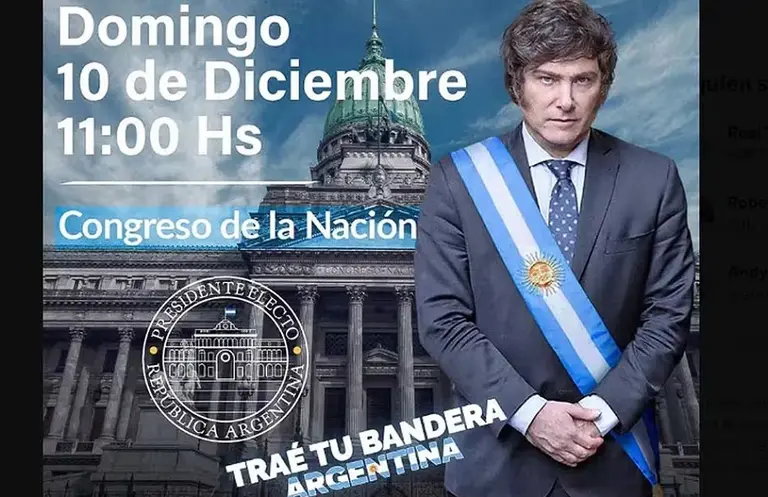 Milei lanzó una convocatoria para su asunción como presidente: "Traé tu bandera argentina"