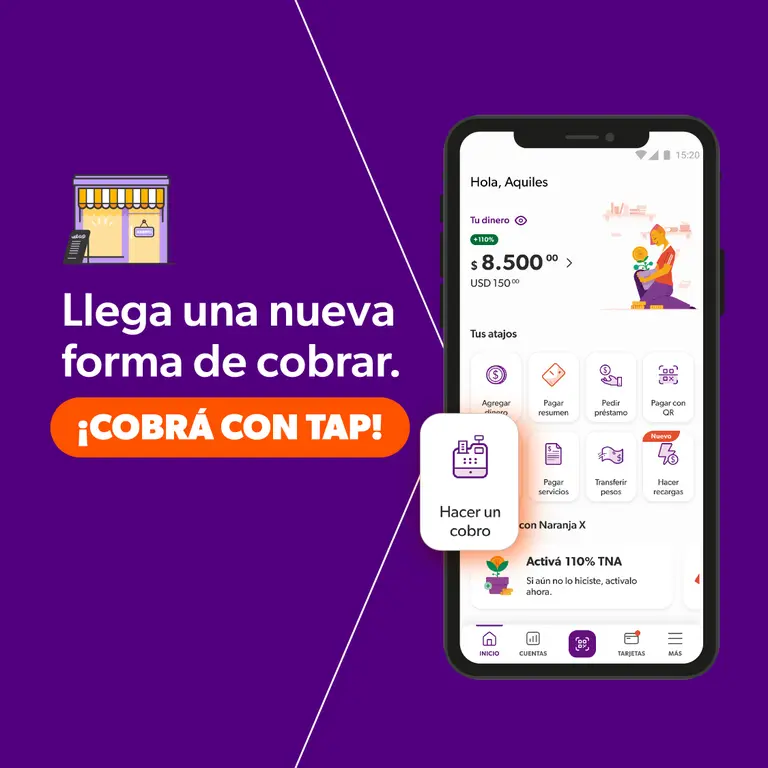Naranja X lanza una nueva solución: Cobro Tap  para comercios de todo el país