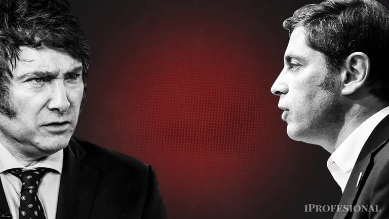 Javier Milei con Axel Kicillof