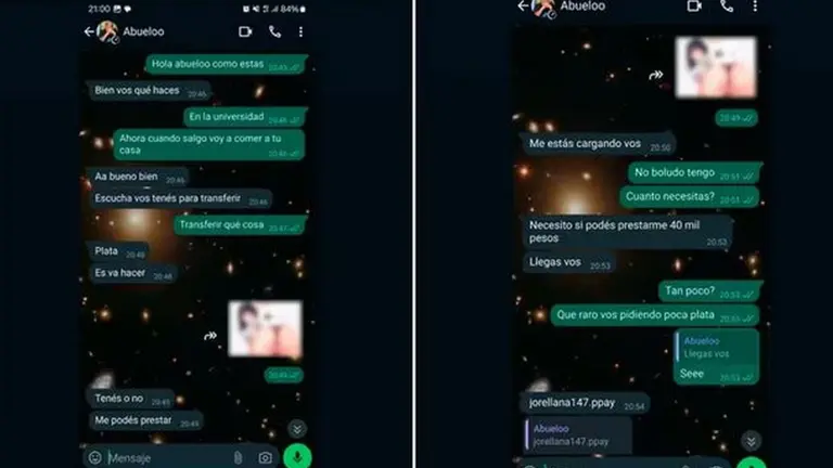 Quisieron estafarlo por WhatsApp y le terminó sacando plata a los delincuentes