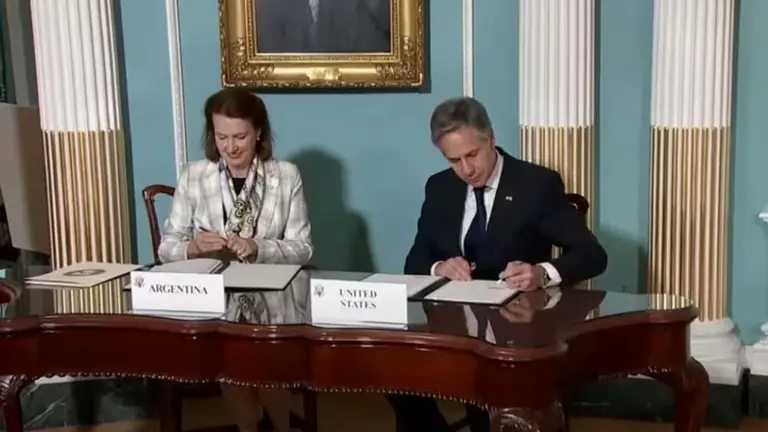 Mondino se reunió con Blinken para establecer un diálogo estratégico entre ambos países