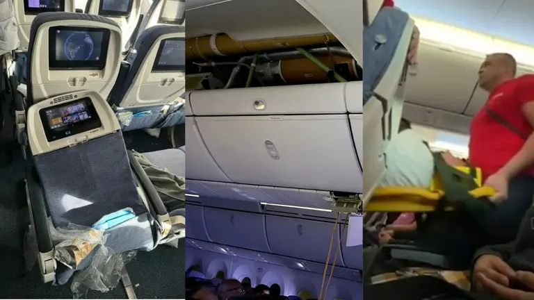 Turbulencias en un vuelo de Air Europa: un pasajero terminó en el portaequipajes