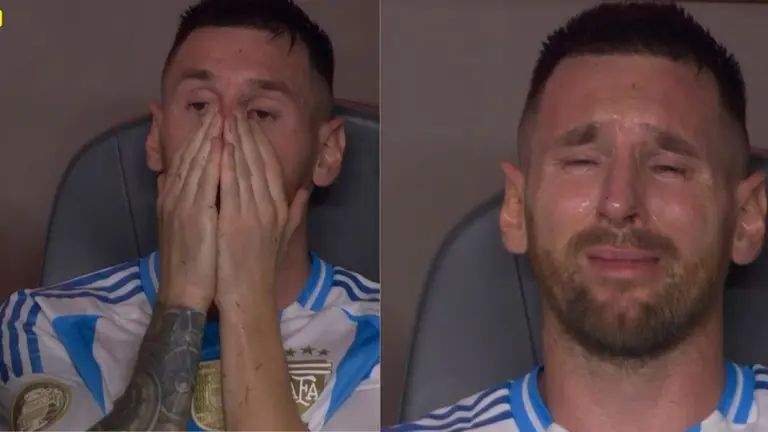 El desconsolado llanto de Messi tras salir por lesión en la final de la Copa América