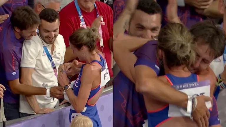 VIDEO | Atleta se arrodilló en la pista y le pidió casamiento a su novio después de una carrera