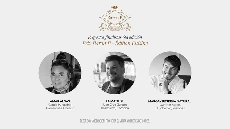Baron B anunció los tres finalistas del certamen que elige al mejor proyecto gastronómico
