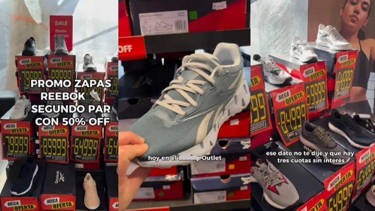En qué outlet hay promociones de zapatillas Reebok y en cuotas sin interés, solo por estos días