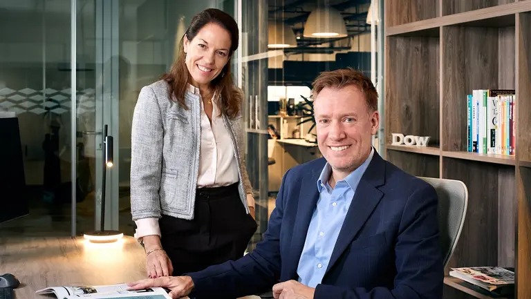Dolores Brizuela, presidenta de Dow Argentina, y Matías Campodónico, Presidente de Dow América Latina