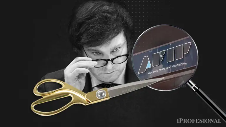 Javier Milei, recorte de fondos a AFIP