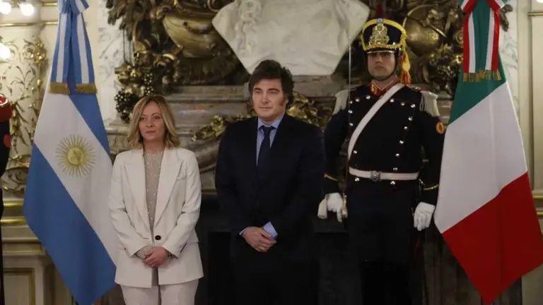 Javier Milei y Giorgia Meloni
