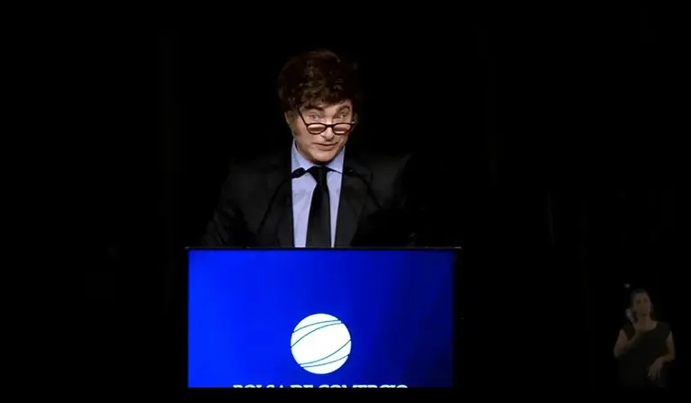 Javier Milei en Bolsa de Comercio de Cordoba