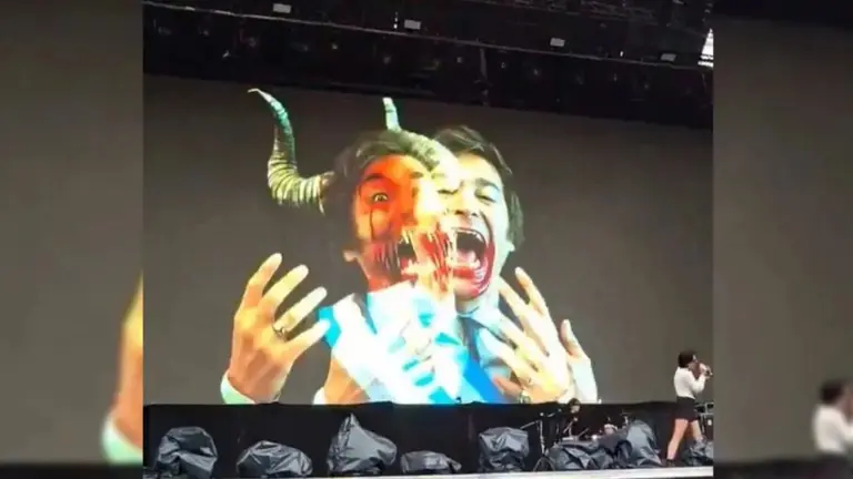 Polémica por las imágenes de Javier Milei en el escenario de Samsung en el Lollapalloza