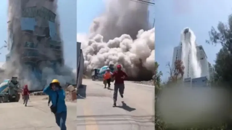 VIDEO | El impactante momento en el que un edificio se derrumba tras un terremoto