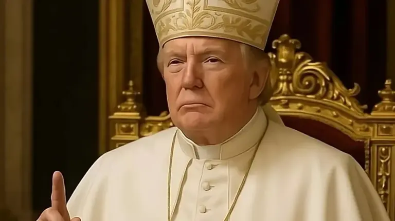 Donald Trump vestido de papa