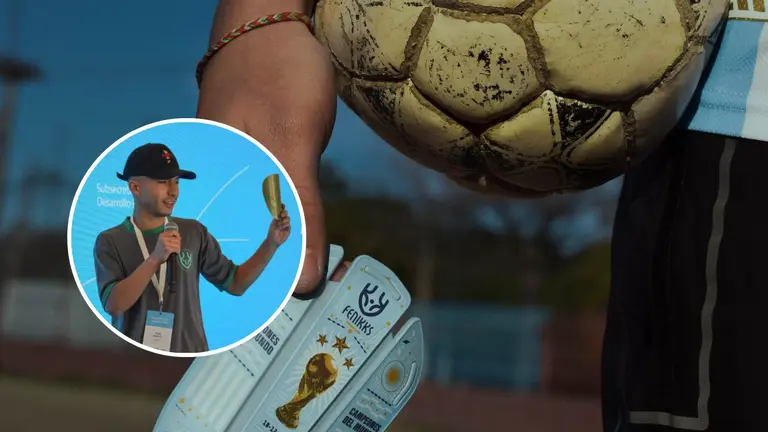 Es argentino, fabrica canilleras con plástico reciclado y ya "juega" en Primera