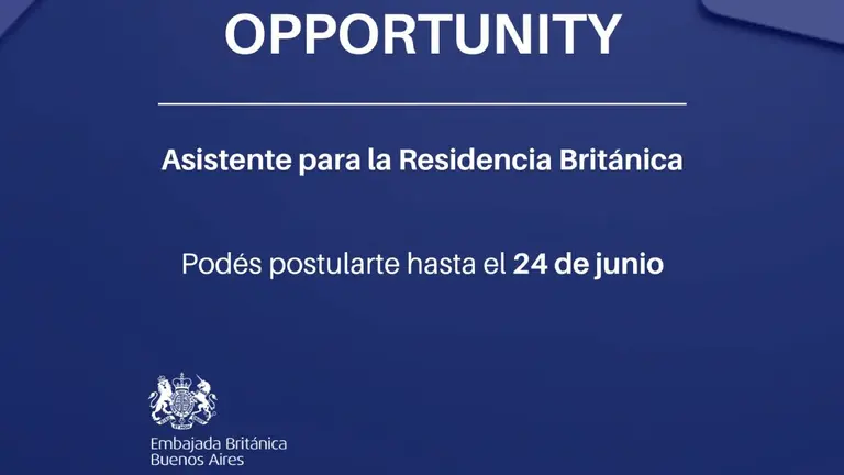 La embajada británica en Buenos Aires busca trabajador para sumar al staff
