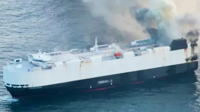 Desastre en el Pacífico: se hundió un barco con más de 3.000 autos a bordo