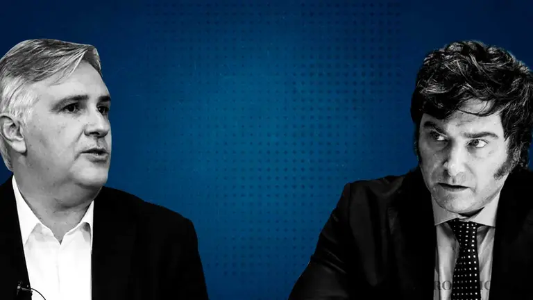 Martín Llaryora y Javier Milei