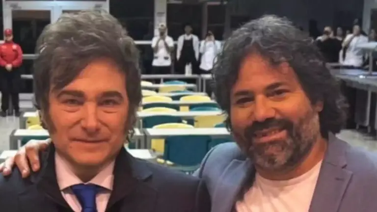 Andrés Mego con Javier Milei