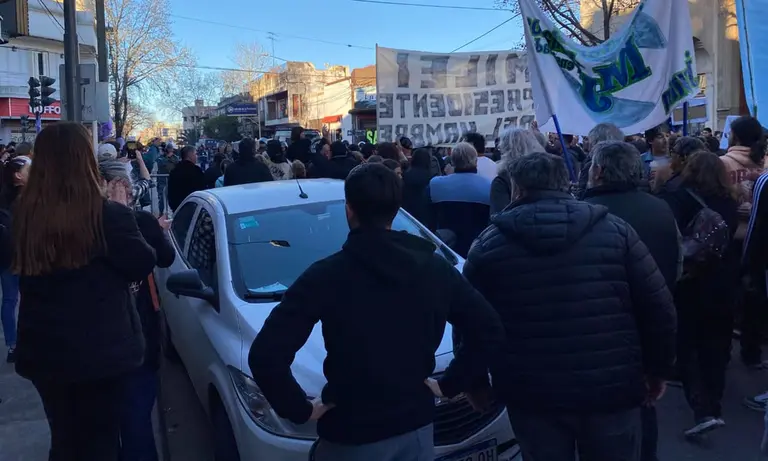 Incidentes en el acto de Javier Milei en Junin