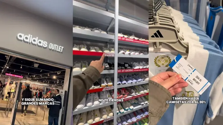 Abrió nuevo outlet de Adidas con zapatillas baratas y camisetas con descuentos de hasta 80%