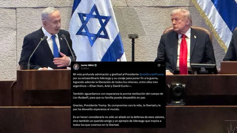 "Aliado, amigo y ejemplo": Milei elogió a Trump por el regreso de los rehenes a Israel