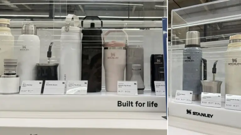 Supermercado Coto vende termos y vasos Stanley