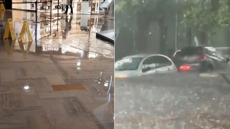 Un temporal sorprendió al AMBA: calles anegadas, autos tapados por el agua y un shopping inundado