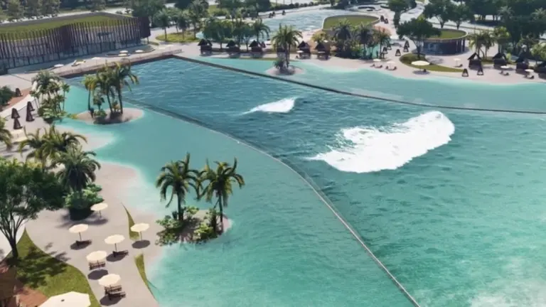 Comenzó la construcción del primer parque acuático con olas artificiales de Argentina