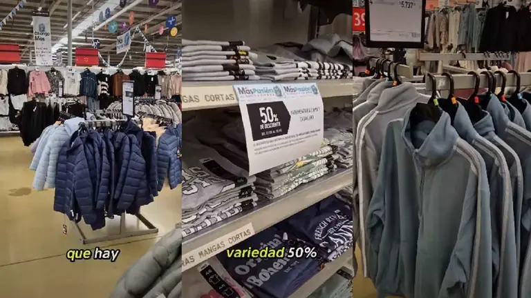 Ropa a mitad de precio en supermercado: camperas por $35.000 y buzos desde $23.000