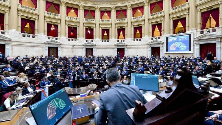 Legisladores en el medio de un Debate en el recinto de la Cámara de Diputados de la Nación