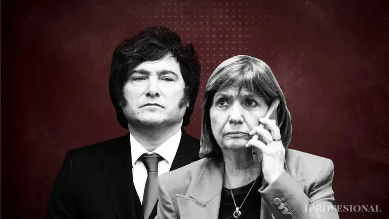 Javier Milei y Patricia Bullrich con caras de enojados