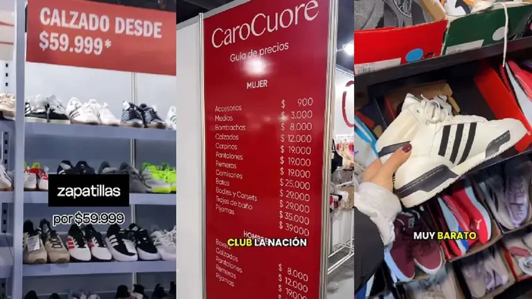 Imagen que combina foto de zapatillas adidas y de precios de caro cuore en el Luxury Outlet. Imagen creada por iProfesioinal