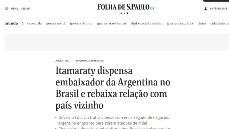 La prensa brasileña explicó el trasfondo de la decisión de Lula de retirar al embajador en Argentina