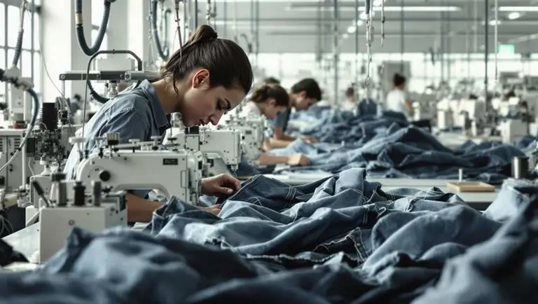Persona con máquina trabajando con telas. foto redes