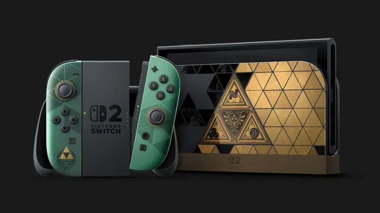 consola nintendo switch 2 decorada con motivo de The Legend of Zelda