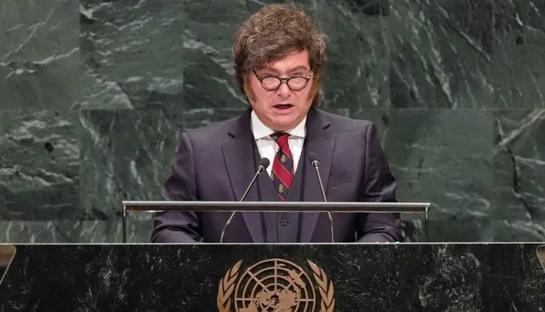 Javier Milei brinda su discurso en la Asamblea General de la ONU