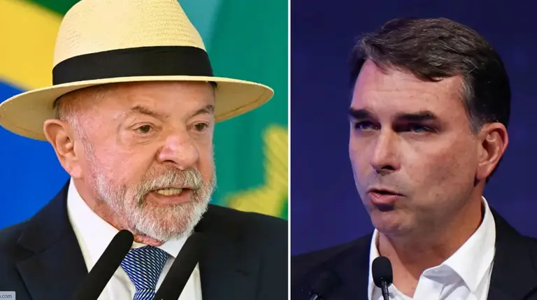 Lula da Silva y Flavio Bolsonaro. Foto collage de archivo