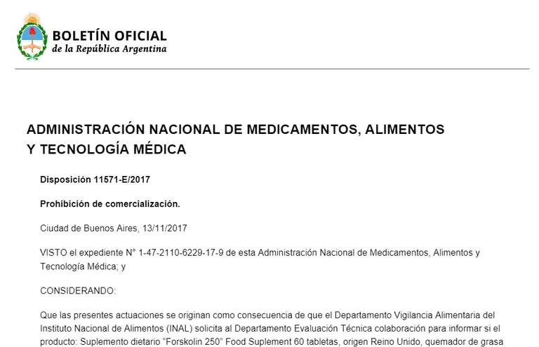 Cuál es el suplemento dietario para perder peso que prohibió la ANMAT
