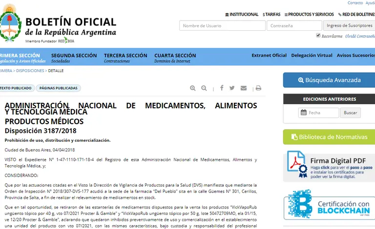 Un producto de VickVaporub prohibido por la ANMAT en todo el territorio nacional