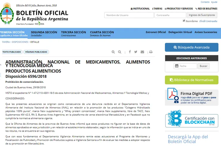 ANMAT prohibió la venta de dos suplementos dietarios, conocé cuáles son